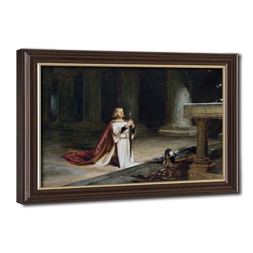 Toile tendue A Knight Vigil John Pettie chef-d'œuvre de décoration murale
