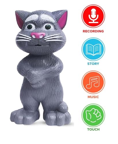 Image of PRIME Talking Tom Cat for Toddlers Musical Toy Gift Kids Educational Repeating and Singing Funny Mimic Toy for Boys and Girls Pack of 1 (Talking Cat)