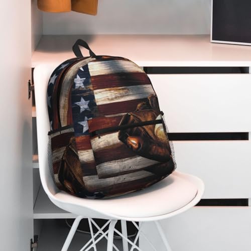 Sac à dos pour ordinateur décontracté avec motif drapeau américain - 7