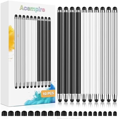 Stylus (10 Pcs), 2-in-1 Stylus Pen for Touchscreen, High Precision and Sensitivity, Suitable for iPad/iPhone/Samsung/Android Smartphone and Tablets, Compatible with All Touchscreen