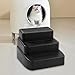 Bothyi 3 Level Cat Litter Stair Ramp Washable Accessory Easy Clean Multifunctional Quick Sturdy 28x28x21.8cm with Grid, Black