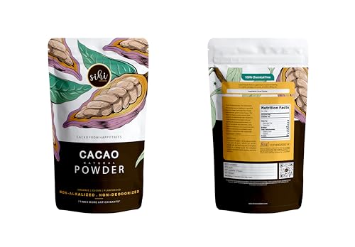 Image of Sihi Chocolaterie - Cacao powder organic (unsweetened) | Pure, fresh and natural | Physically pressed | Best for energy snacking /baking | High in antioxidants | Vegan - 150g (Pack of 2)