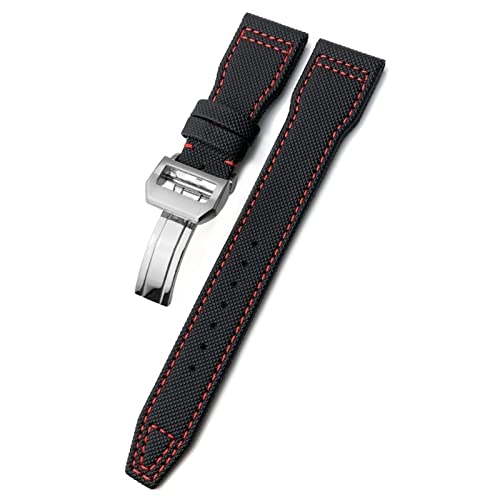 Bracelet de montre en nylon tissé 22 mm boucle déployante pour Portugieser