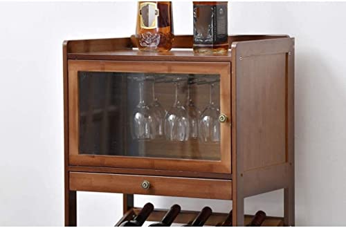 Soporte para botellas de vino de bambú natural con estante miniatura 3