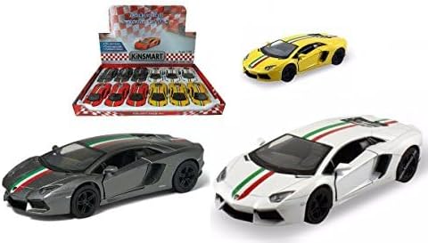 KiNSMART Lamborghini Aventador LP700-4 1:38 Scale 5" Die Cast Metal Model Super Car Toy (Orange) image 5