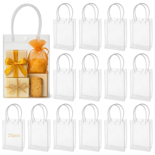 Sacs cadeaux en plastique transparent XL par 25 pour vos emballages de Noël