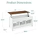 Best Choice Products Lift Top Coffee Table with Hidden Storage, Accent Table Furniture for Living Room, Display Shelves - White/Brown