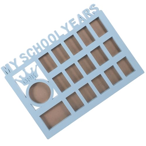 SHINEOFI Marco de Fotos para Escolar Azul Soporte para Fotos de Años Escolares Organizador de Infantil para Registro de Crecimiento Decoración para Habitación Infantil Obsequio para Mamás