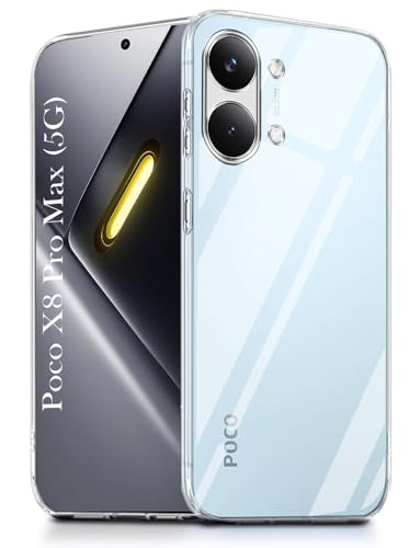 Image of Jkobi Silicone Back Cover Case for Poco X8 Pro Max 5G (Clear Shockproof Case with Camera Protection | Soft and Flexible | Transparent)