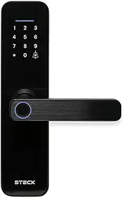 Steck, Fechadura Inteligente Wi-Fi Com Maçaneta e Biometria, Ambiente Conectado, SLOCK3PS1