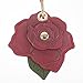LIOOBO Rose Flower Keychain Card Holder Deep Red Pvc Sleeve, Fashionable Keyring Pendant for Purse and Backpack Accessories, Small Floral Bag Charm