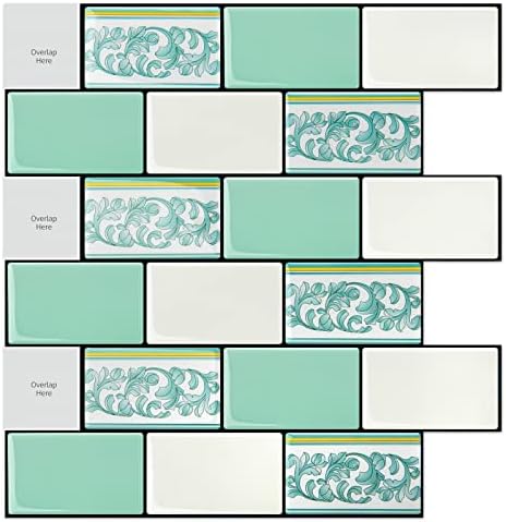 Art3d 10-Sheet Peel and Stick Backsplash, 12 in. x 12 in. Subway Tiles in Teal