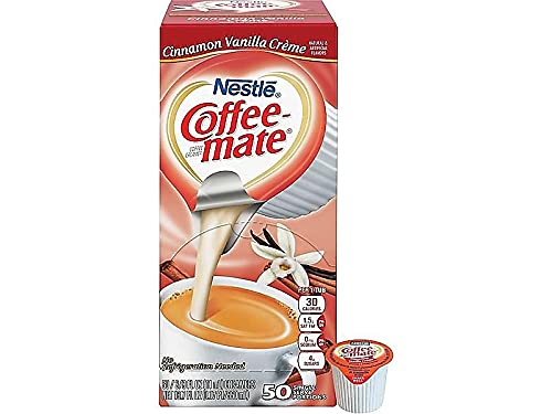 Liquid Coffee Creamer, Cinnamon Vanilla, 0.375 oz Mini Cups, 50/Bx