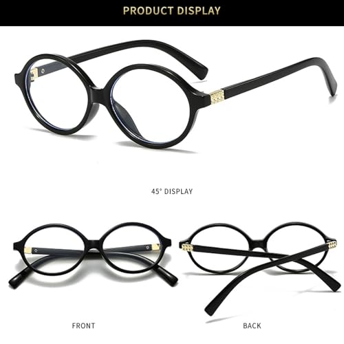 Image of Blue Light Blocking Glasses for Women Men Retro Oval Glasses Frame for Small Faces Anti Eye Strain Computer Nerd Eyewear8058 Tortoise