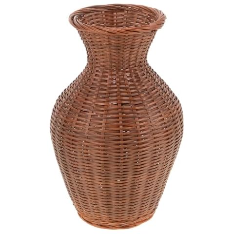 PRETYZOOM Rattan Woven Flower Vase Cover