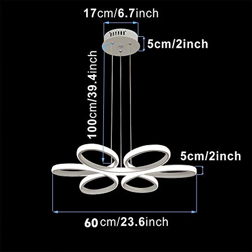 Lustre à intensité variable avec télécommande luminaire suspendu LED 72W salon