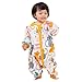 Wetry Gigoteuse avec Jambes et Pieds Manche Longue Unisexe Sac de Couchage Bébé Cartoon Pyjama Grenouillères pour Garçons Filles,Chat Anniversaire (80-100 CM)