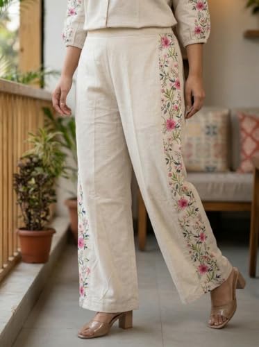 Image of Co Ord Set for Women Stylish Card Set Dress for Women Trendy Top with Plazo Pant Ladies Coord Outfit Modern Wear for Travel Office Casual Look Premium Two Piece Clothing Style