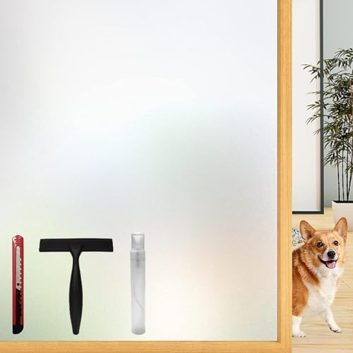 Lovepea Pure Frosted Glass Window Privacy Film 24 Hour Two Way Privacy, Removable, Static Cling, Ideal for Privacy scenarios Such as Home Office Doors and Windows (41.3 x 157.5 Inch)