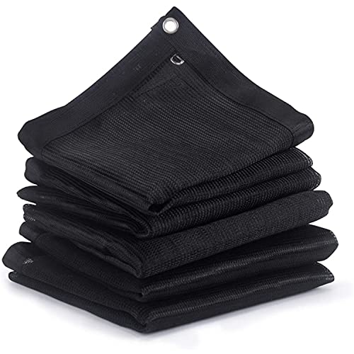 CHLDDHC Red de sombra de tela para protección solar, refugios solares, red de sombra negra del 60 %, tela de sombra con agujeros para cochera, patio, jardín