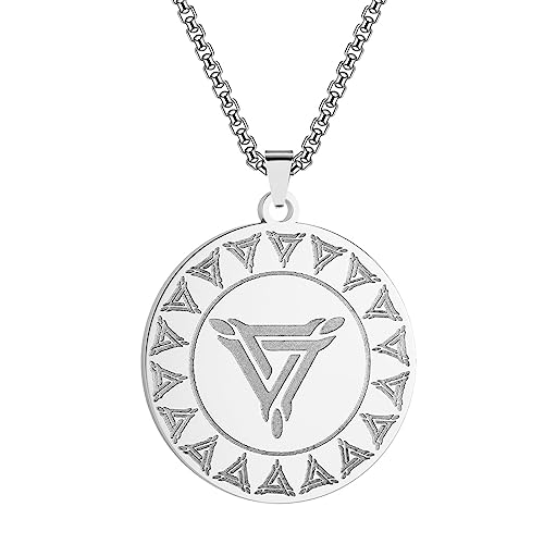 SDFXCDR Collar de Hombre para Mujer Collar Colgante de triángulo Vikingo con símbolo de Nuez de Valor de Moda para Hombres y Mujeres Regalo de joyería de Encanto