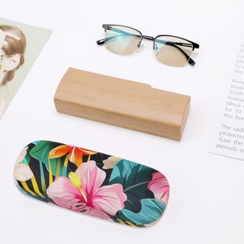 Image of PERFECTSIGHT Hard Shell Eyeglasses Case, PU Leather Protective Glasses Case, Cute Eyeglass Case for Women Men Girls