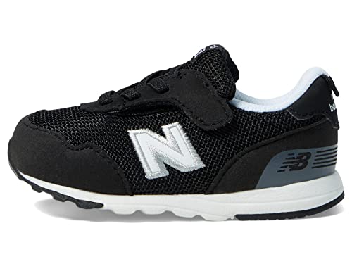 New Balance Kid's 515 V1 New-b Hook and Loop Sneaker, Black/White, 4 Wide Infant4