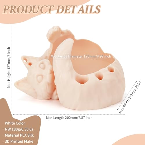 Image of Yarn Bowl 3D Printed, Large Cat Yarn Holder with Tool Hole, Cute Sleeping Cat Shape Storage Bowls, Ideal for Crocheting and Knitting, Great for Yarn Organization (skin)