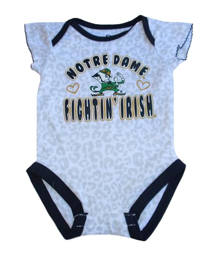 VF Notre Dame Fighting Irish Girl's Spotted One Piece Creeper Bodysuit - White (White, 18 Months)