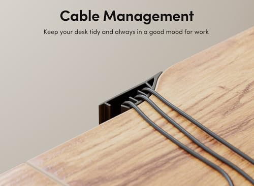 FAMISKY Mesa de pé ajustável de 111 x 61 cm, mesa de pé elétrica, mesa de elevação com placa de emen