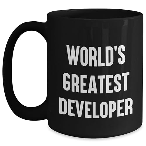 Developer Gifts from Men for World's Greatest Developer Christmas Unique Gifts, Quote Inspired Black Coffee Mug, Funny Developer Mug, Developer Gifts for Him, Developer Gifts for Christmas