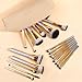MAANGE 20 PCS Makeup Brushes with Case Professional Makeup Brush Set Premium Synthetic Face Kabuki Foundation Brush Kit (Silver)
