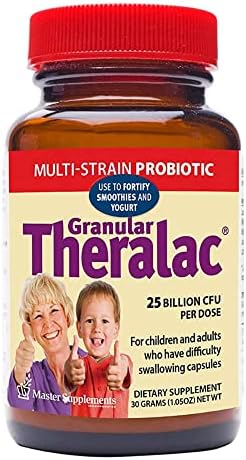 Master Supplements Granular Theralac - 1.05 oz - Multi-Strain Probiotic Powder for Optimal Gut Health - Great for Kids - Vegan, Gluten Free - 40 Servings