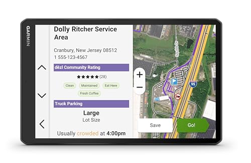 Image of Garmin dēzl OTR1020, Extra-Large High-Res 10 inch GPS Truck Navigator, Custom Truck Routing, Satellite Imagery, Wind Speed, Community-Shared Loading Docks, Dual-Orientation Display, Renewed