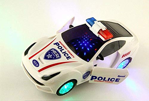 Image of LED Flashing Light and Music Toys for Kids 1+ to 5+ Year | Babies Real Actions Best Birthday Christmas Gift Indoor Fun Activities (Police Car)