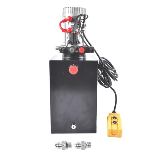 Image of 15 Quart 12V DC Hydraulic Power Unit, 3200 PSI Double Acting Hydraulic Pump with Metal Reservoir for Dump Trailers, Car Lifts, Truck Hoists, RV Leveling & Heavy Duty Applications Mixizap