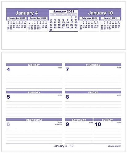 2021 Flip-A-Week Weekly Desk Calendar Refill by AT-A-GLANCE, 6" x 7" (SW705X5021)