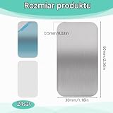 Hpmjz Zestaw 24 sztuk metalowych płytek samoprzylepnych, 30 mm, metalowe płytki na magnesy, prostokątne, metalowe płyty z folią samoprzylepną, cienkie metalowe podkładki do mocowania na magnes, uchwyt