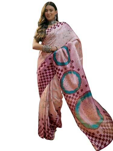 Image of SIRIL Women's Cotton Printed Saree With Unstitched Blouse Piece