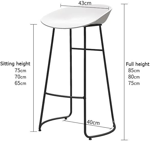 Miniatura 3 de ZJDU Taburetes de bar con respaldo y reposapiés, taburete de mostrador de estilo moderno simple con respaldo bajo y reposapiés, capacidad de 300