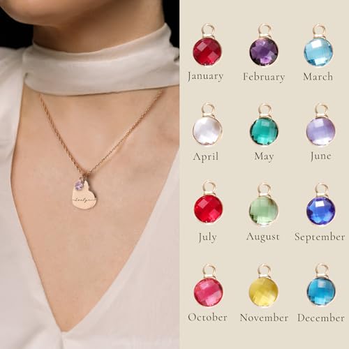 Custom Heart Name Necklace with Birthstone – Personalized Jewelry Gift for Her | Birthday, Christmas, Mother's Day,Valentine’s Day Gifts for Women, Daughter, Girls2