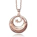 Caperci Rose Gold Sterling Silver 'I Love You to The Moon and Back' Pendant Necklace, 18''