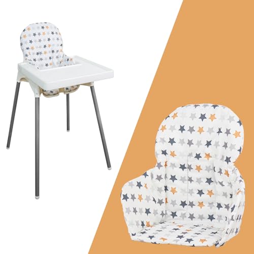 Image of for IKEA High Chair Cushion, High Chair Pad for IKEA Antilop Highchair, Cotton Non-Slip, Soft, Baby Sitting More Comfortable (Colorful Stars)