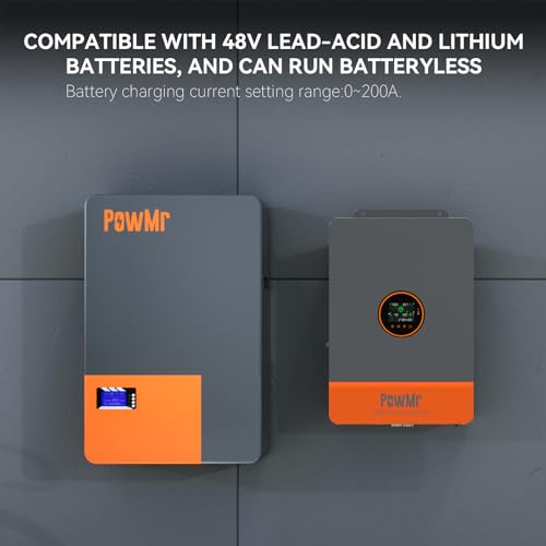 10000W Split Phase 48V DC to 100V AC~240V AC Solar Inverter,UL1741 10KW Pure Sine Wave Hybrid Inverter with 200Amp MPPT Charge Controller, Work with 48V Lithium Battery(Support Parallel) by PowMr - Used condition - Image 3