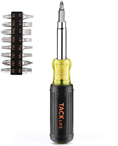TACKLIFE Screwdriver and Nut Driver,16-in-1 Interchangeable Screwdriver Set, CA+TPR Handle S2 Alloy Steel-HSS3A