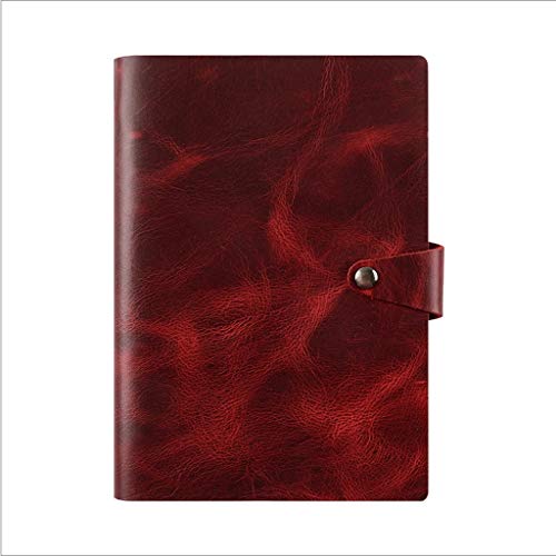 HJHJ Cuadernos De Hojas Sueltas Hebilla Notebook, Tapa Dura de Cuero de Vaca Revistas, 98Gsm Premium Grueso Papel del Diario, la Oficina de Negocios se Puede Utilizar un Regalo como blocs de Notas