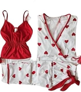 Women Summer Casual Pajamas 3 Piece One Size Cotton Lycra Code 9090