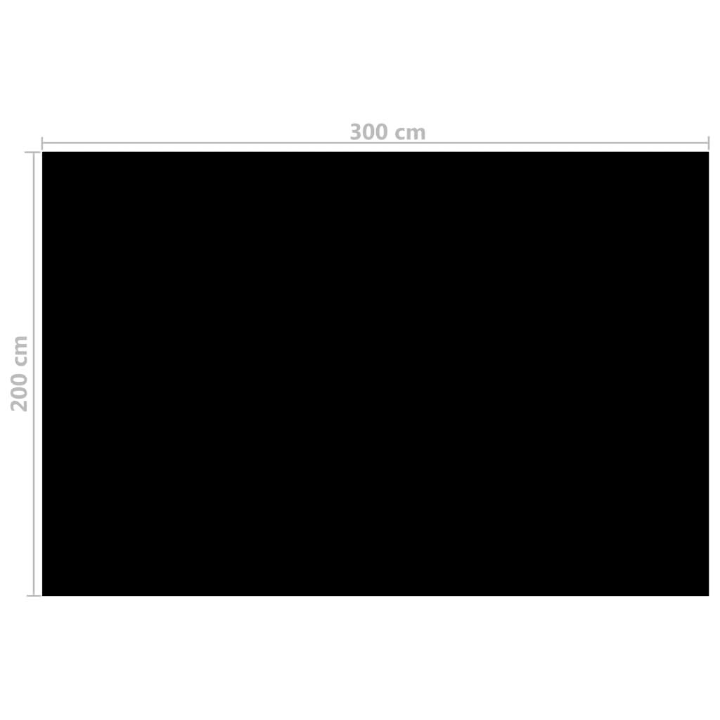 Wakects Bâche à bulles rectangulaire en polyéthylène pour piscine rectangulaire - Isolation thermique - Noir - 300 x 200 cm