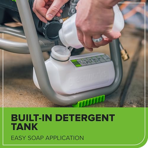 Greenworks 2700 PSI (2.3 GPM Max) Brushless Electric Pressure Washer (15°, 25°, 40°, Turbo and Soap Nozzle) for Use On Decks, Fences, Concrete Patios, Sidewalks & More. Medium-Duty - Image 5