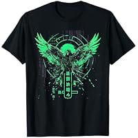 Minimalista Cyberpunk Fantasía Águila Arcano Verde Arte Japonés